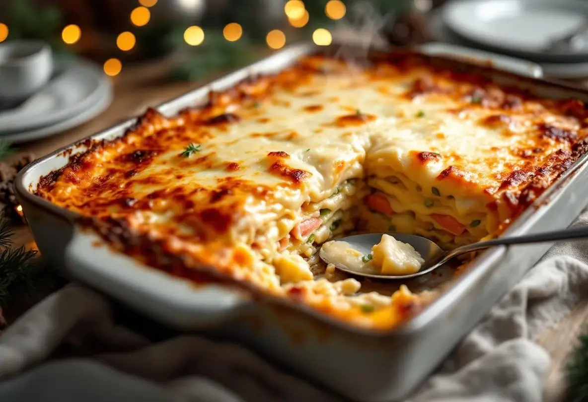 Avalanche de béchamel, saumon ultra fondant et fromage gratiné : ces lasagnes de Noël sont une pure folie