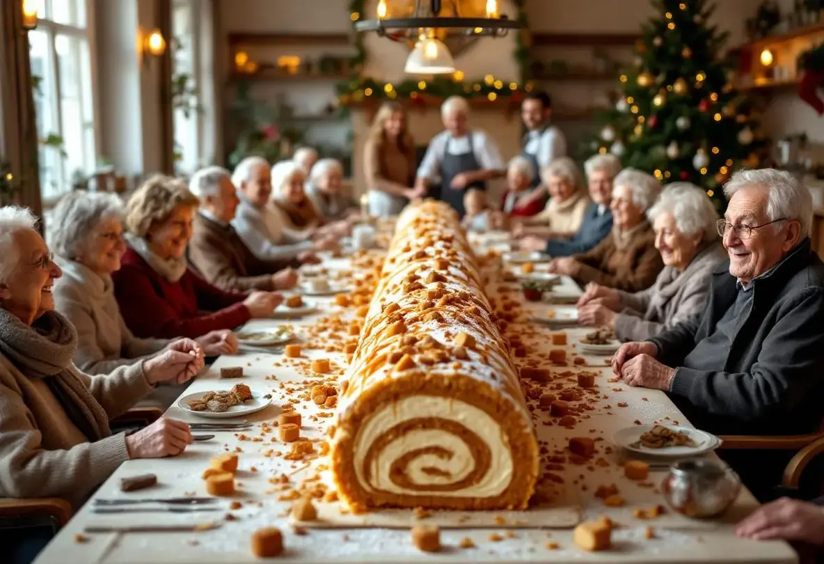 Une incroyable bûche de Noël de 3,90 mètres à l’Ehpad du Mas de Lauze à Nîmes