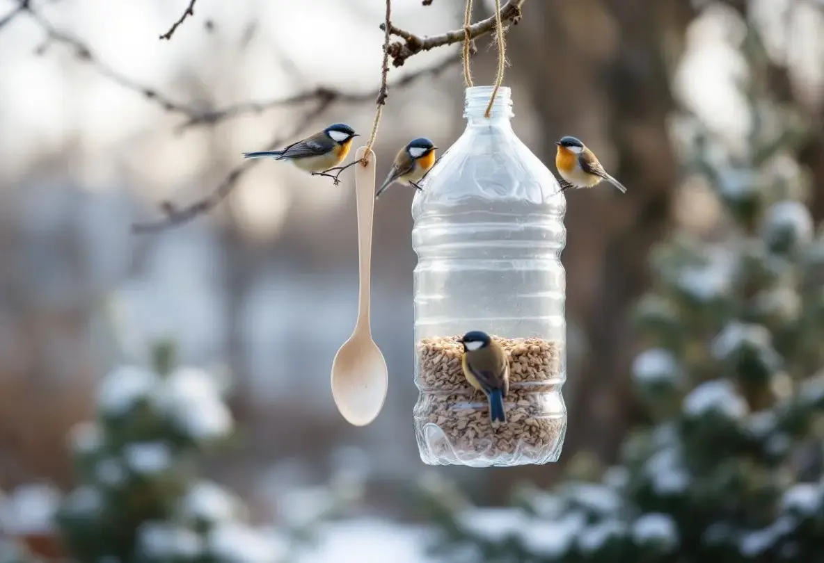 Voici comment une bouteille plastique devient une mangeoire parfaite pour les oiseaux